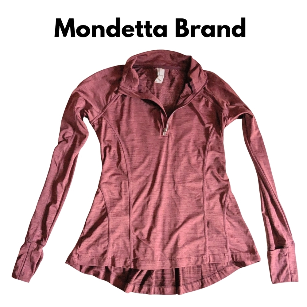 Size Small, Mondetta Mauve Quarter-Zip Long Sleeve Shirt, EUC